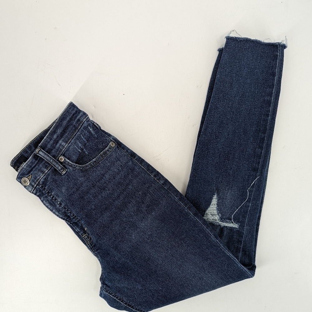 LUCKY BRAND Bridgette Skinny Distressed Raw Hem Cropped Jeans